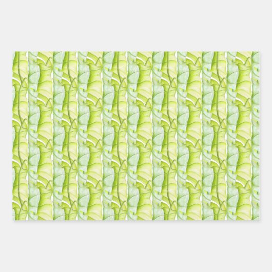 Sculptures feuillues sur un ensemble de papier d'e (Devant 2)