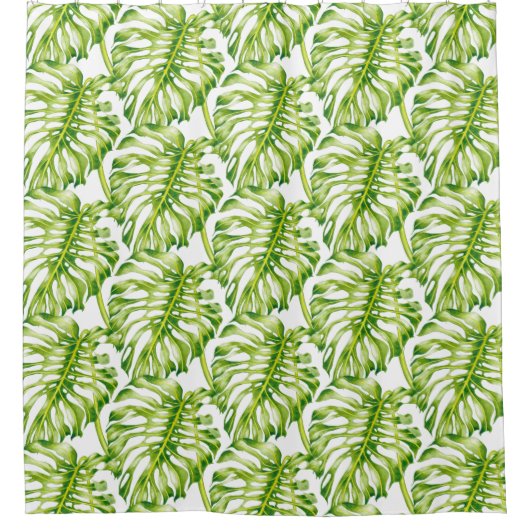 Sculptures feuillues sur un rideau de douche (Devant)