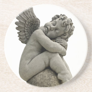 Sculptuur van de Cherub Angel-Onderzetter Zandsteen Onderzetter