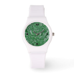sculptuur van de groene jade chinese draak horloge