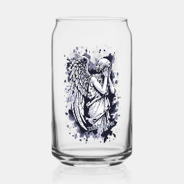 Sculptuur van een wenende engel - met spatten 1 blikvorm glas