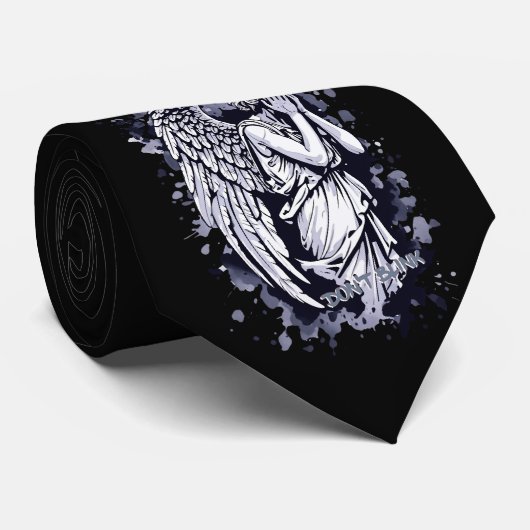 Sculptuur van een wenende engel - met spatten 1 stropdas (Opgerold)