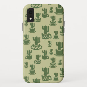 Sculptuur van sappige cactus in cups en potten iPhone XR hoesje
