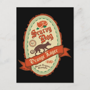 Scurvy Dog Oranje Lager Briefkaart