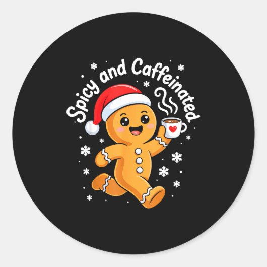 Scy And Caffeinated Shirt Men Women Gingerbread Ch Ronde Sticker (Voorkant)