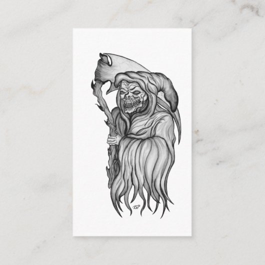 Scythe man - De Dood, Roodluier Visitekaartje (Achterkant)