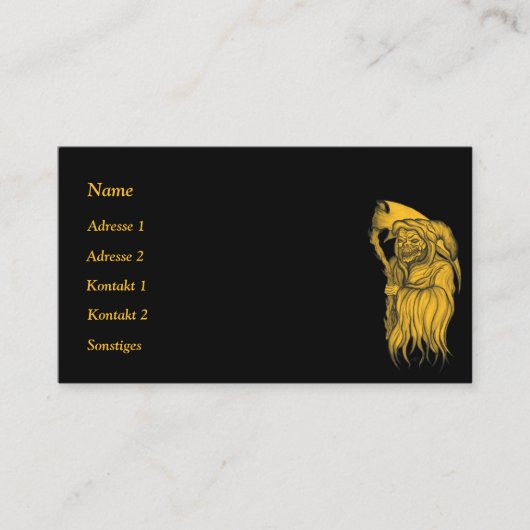 Scythe man - The Death, Carte de visite de faucheu (Devant)