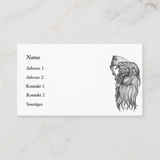 Scythe man - The Death, Carte de visite de faucheu (Devant)