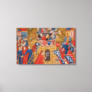 Scytische vrouwen slaan hun vijanden tegen elkaar canvas afdruk