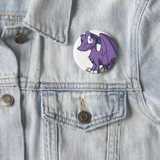 SD Furry Dragon - Onbeperkte kleuren Ronde Button 5,7 Cm (In situ)