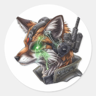 SDBD6 Tech Fox Ronde Sticker