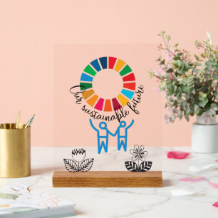 SDG Bureaublad Naambord - ESG Kantoor Motivatie Acryl Bord