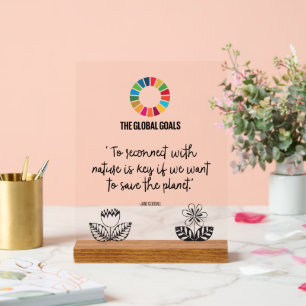 SDG Executive Desk Sign - ESG Kantoor Motivator Acryl Bord