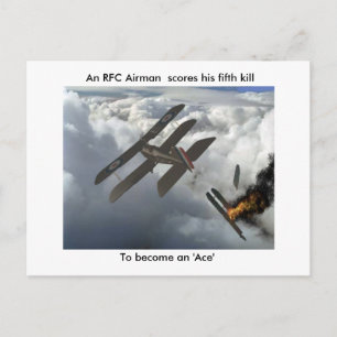 Se5a doodt DFW, An RFC Airman scoort zijn vijfde.. Briefkaart