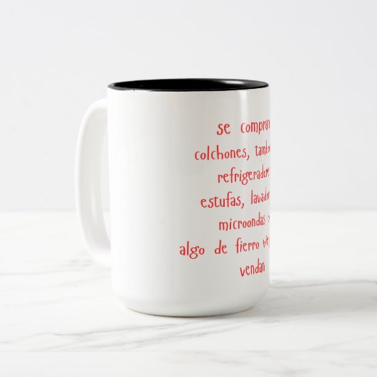 "se compran..." mug (Devant gauche)