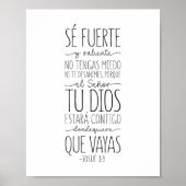 Sé fuerte y valiente, Josué 1:9 Poster (Voorkant)