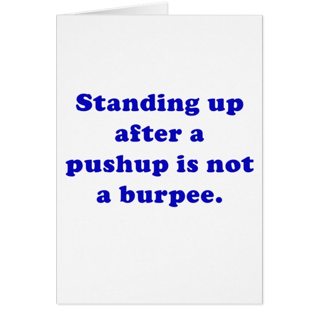 Se lever après un Pushup n'est pas un Burpee (Devant)