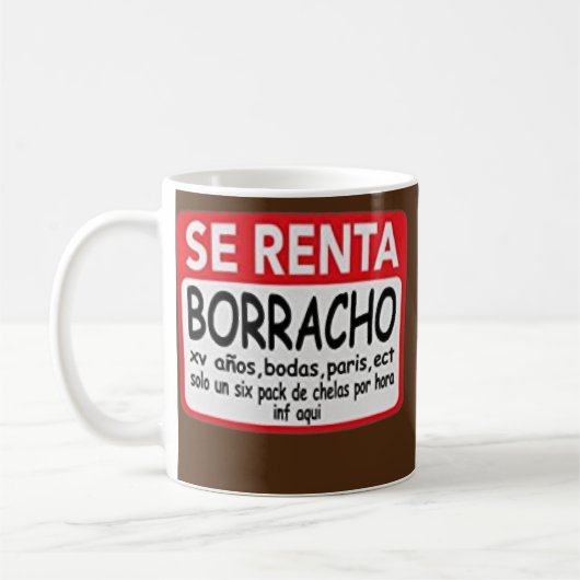 Se Renta Borracho Mannen Graphic Funny Spaans Koffiemok (Links)