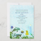 Sea Animals Beach Watercolor Invitations (Devant)