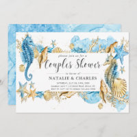 Sea & Beach Seahorse Couples Douche Invitation