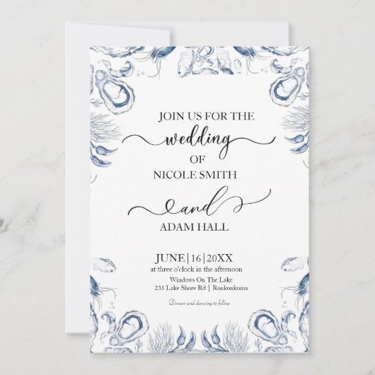  Sea Beach Wedding Invitation |Coastal Destination (Devant)