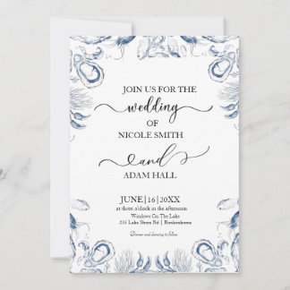  Sea Beach Wedding Invitation |Coastal Destination
