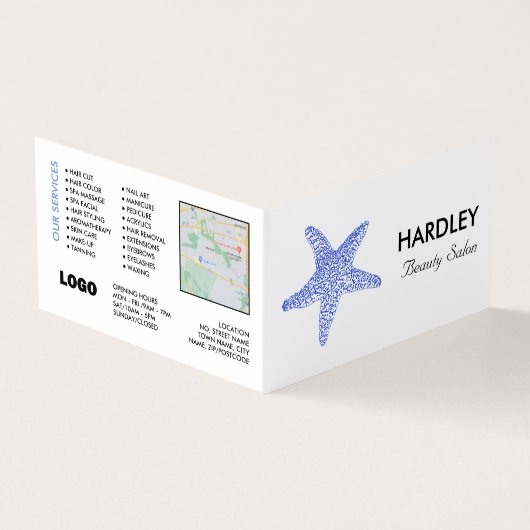 Sea Blue Beach Starfish, Beauté, Carte de fidélité (Extérieur)