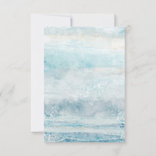 Sea Blue Beach Waves Mariage côtier RSVP (Dos)