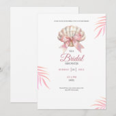 Sea bridal shower pink bridal shower invitation (Devant / Derrière)