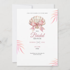Sea bridal shower pink bridal shower invitation kaart