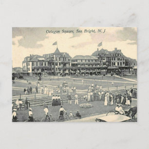 Sea Bright NJ Gezicht op Octagon Square Reproducti Briefkaart