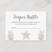 Sea Coastal Starfish Baby Shower Diaper Raffle Informatiekaartje (Voorkant)