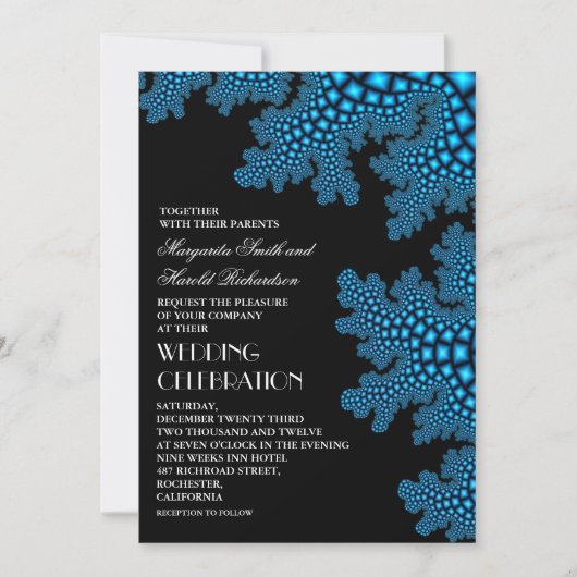 Sea Coral Modern Beach Mariage Invitation (Devant)