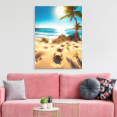 Sea  Crabs on Tropical Beach – Serene Ocea Canvas Afdruk (Insitu (Woonkamer))