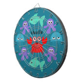 Sea Creatures custom name dart board Dartbord (Voorkant Rechts)