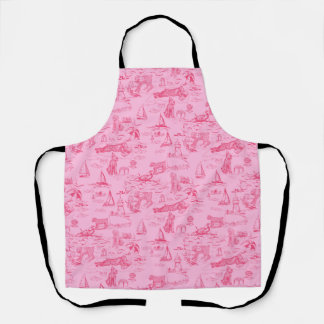 Sea Dog Toile Pink  Schort
