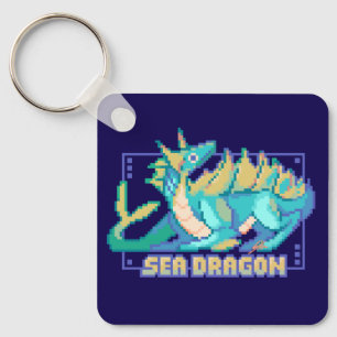Sea dragon, zee draak pixel art sleutelhanger