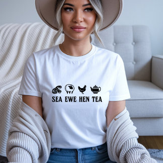 Sea Ewe Hen Tea Funny Joke Saying Quote Men Women Tri-Blend Shirt