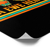 Sea Ewe Hen Tea Funny Pun Saying Retro Style  Poster (Hoek)