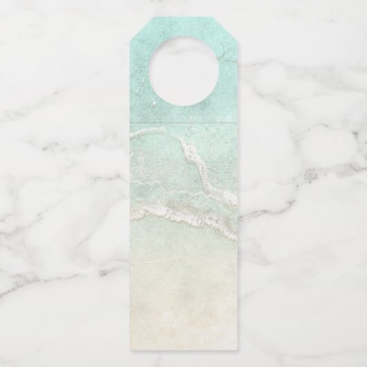 Sea Foam Beach Wedding Cheers ID837 Flessenhanger (Achterkant)