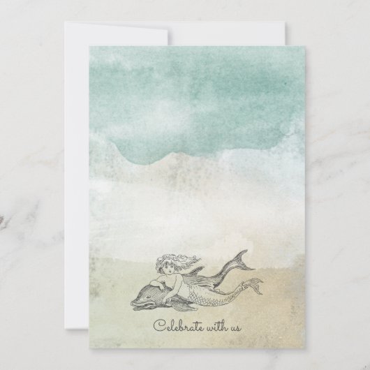 Sea Foam Ocean Beach Mariage Invitation (Dos)
