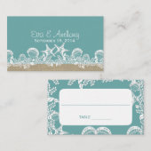 Sea Garland Beach Mariage Carte de lieu (Devant / Derrière)