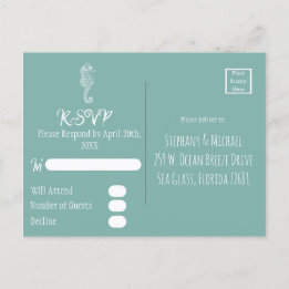 Sea Glass Seahorse Beach Carte postale RSVP