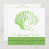 Sea Glass Shell Beach Wedding Invitations (Devant / Derrière)