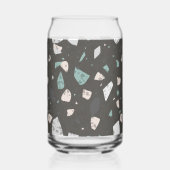 Sea Green & Grey Chips Retro Terrazzo Pattern (Verso)