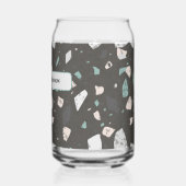 Sea Green & Grey Chips Retro Terrazzo Pattern (Gauche)