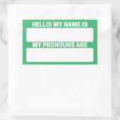 Sea Green Name & Pronoun Étiquettes (Sac)