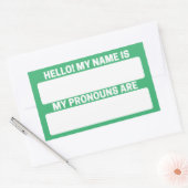 Sea Green Name & Pronoun Étiquettes (Enveloppe)