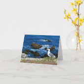 Sea Gull on Pacific Coast, Blank Note Card Kaart (Gele Bloem)
