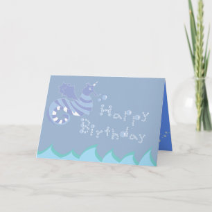 Sea Horse Birthday Card Kaart